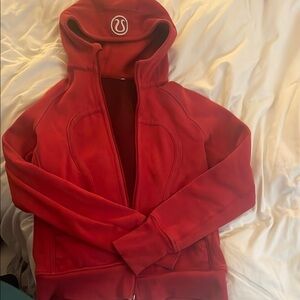 Red lululemon scuba Hoodie with Logo